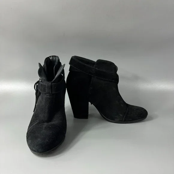 rag & bone Men\'s Black Suede Ankle Boots with Block Heel RAG & BONE BLACK SUEDE BLOCK HEEL ANKLE BOOTS SIZE 38.5/8  main image 4